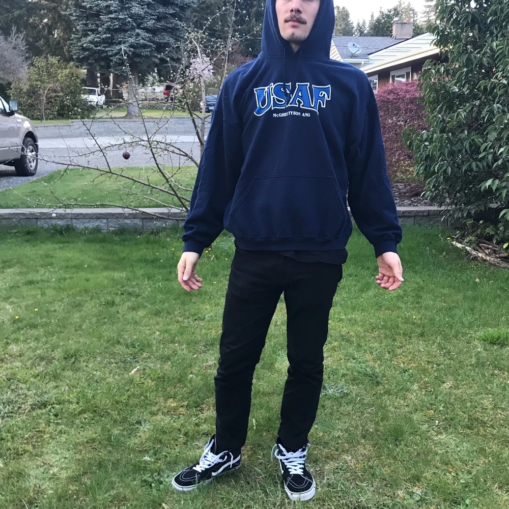 Comfy oversized vintage navy hoodie